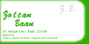 zoltan baan business card